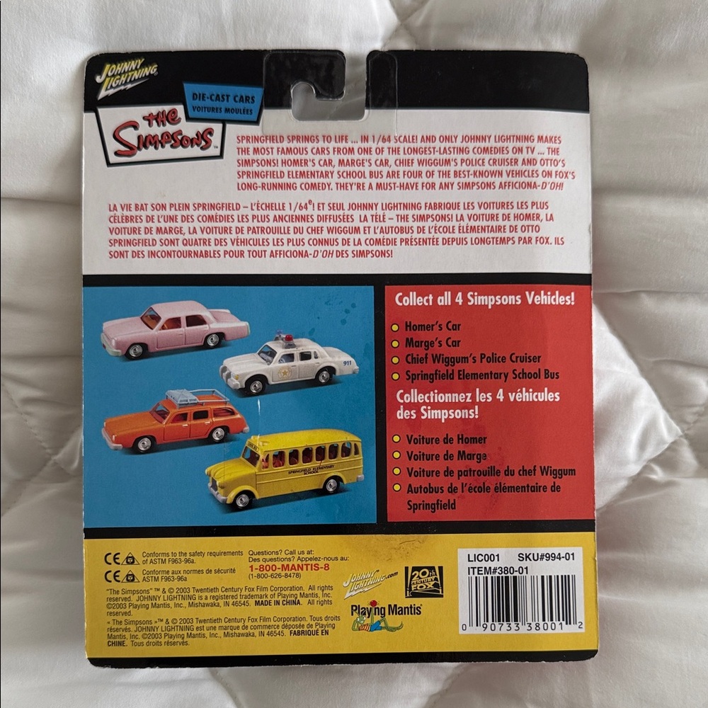 Johnny Lightning The Simpsons Pink Die-Cast Car - Picture 3 of 3